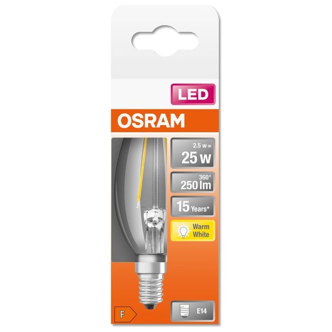 Osram Candela Lampadina Led Retrofit Classic B E14 15W Bianco Caldo