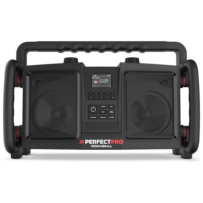 Perfectpro RB2 ROCKBULL Radio Portatile DAB+ FM Bluetooth 50 W Batteria 12000 mAh IP65 colore Nero