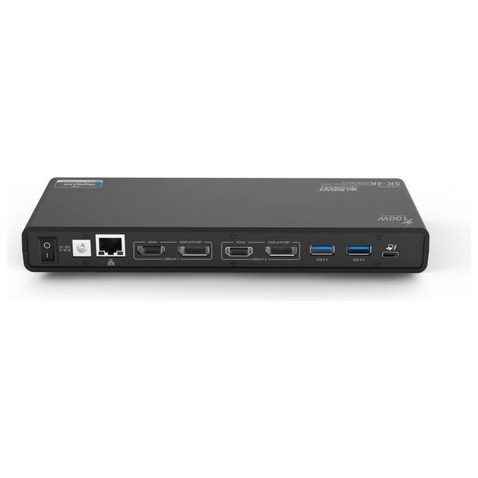 Urban Factory TCD50UF Docking Station Universale USB-C USB-A 5K Dual 4K 100W Alimentazione 2 DisplayPort 2 HDMI 4 USB-C 4 USB-A colore Nero