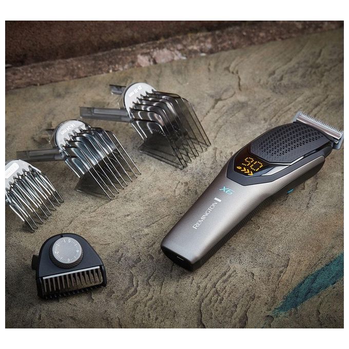 Remington HC6000 Power-X Series X6 Tagliacapelli Cordless Motore V5 72 Lunghezze Lame Acciaio Autoaffilanti 90 min colore Nero Grigio