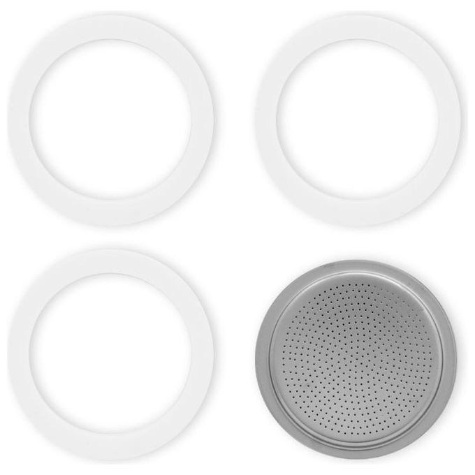 Bialetti 0800032 Guarnizione e Filtro in Acciaio Inox 2 Tazze