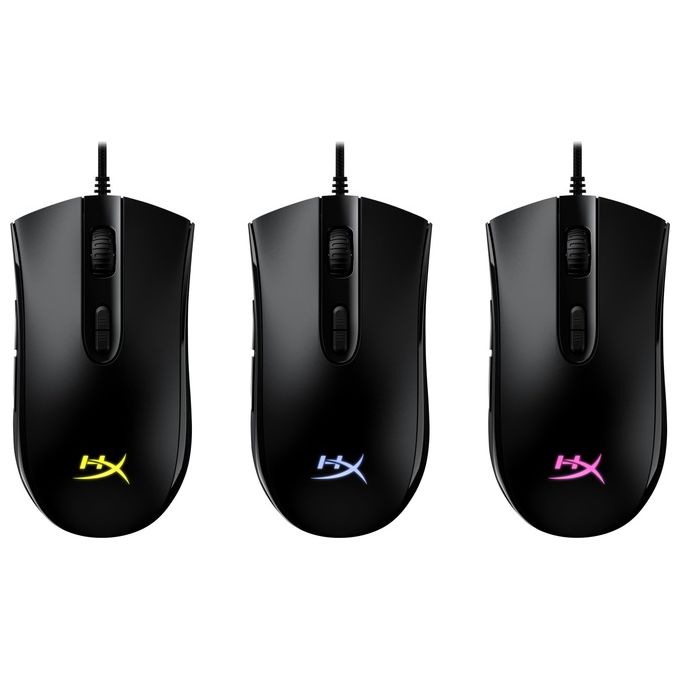 HyperX HX-MC004B Pulsefire Core Mouse Gaming Cablato 6200 DPI 7 Tasti Programmabili RGB colore Nero