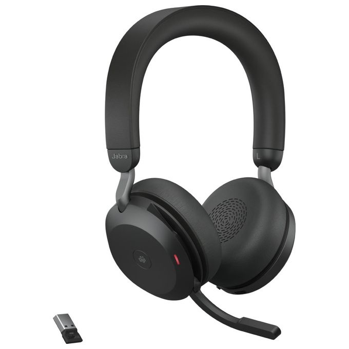 Jabra 27599-999-989 Evolve2 75 Auricolare Wireless A Padiglione con Cancellazione Attiva del Rumore Bluetooth 5.2 Base di Ricarica colore Nero