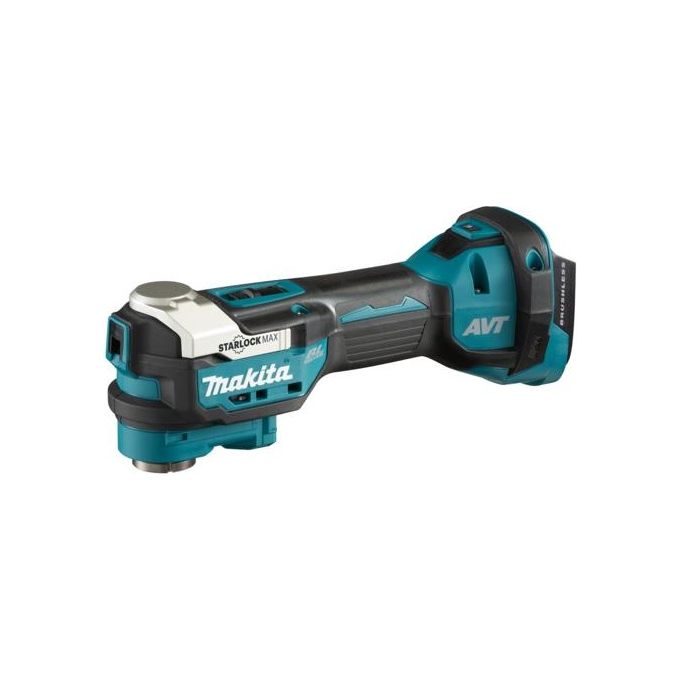 Makita DTM52Z Strumento Multifunzionale Oscillante Motore Senza Spazzole Velocita' Regolabile 10000-20000 OPM Cambio Accessori Senza Utensili Luce Integrata colore Nero Blu Argento