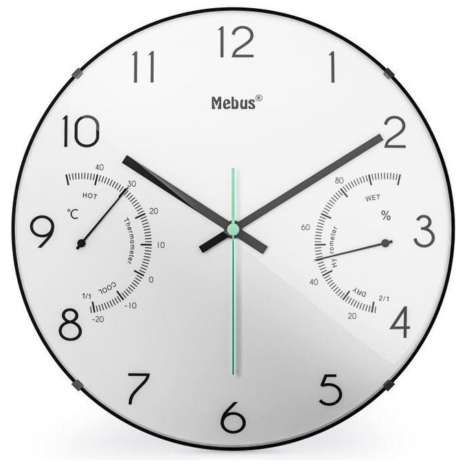 Mebus 16106 Orologio da Parete al Quarzo Bianco