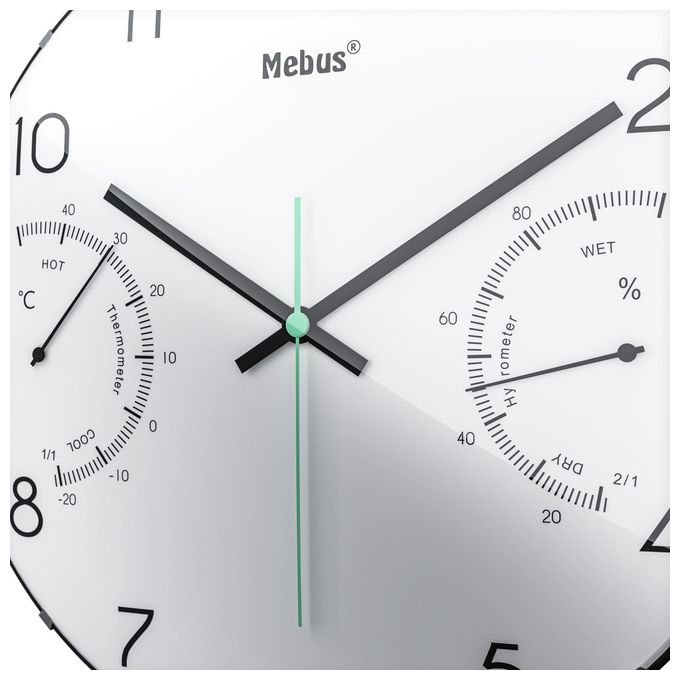 Mebus 16106 Orologio da Parete al Quarzo Bianco