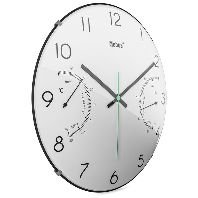 Mebus 16106 Orologio da Parete al Quarzo Bianco