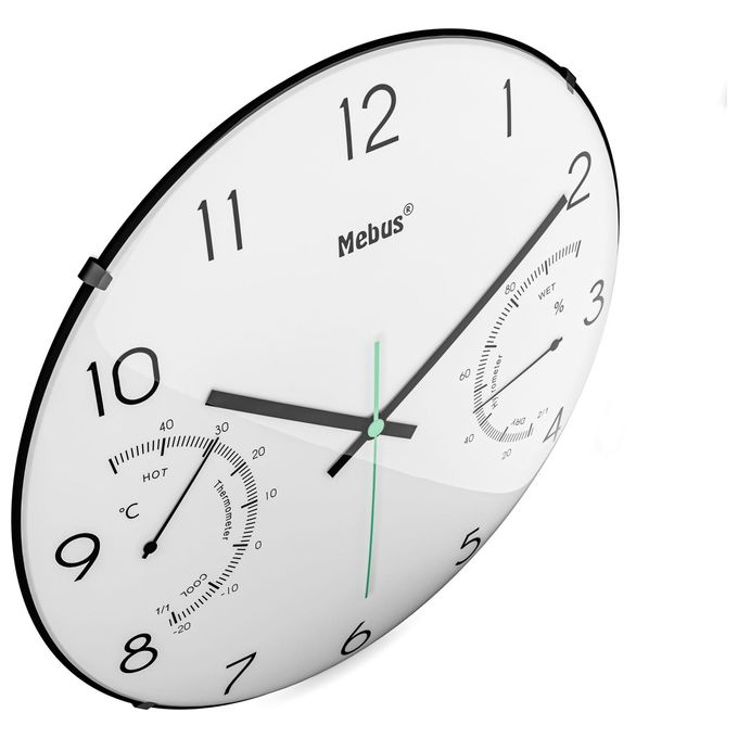 Mebus 16106 Orologio da Parete al Quarzo Bianco