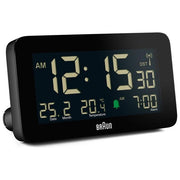 Braun BC10 DCF-B Sveglia Digitale Radiocontrollata LCD Retroilluminazione Blu Verde Temperatura Snooze colore Nero