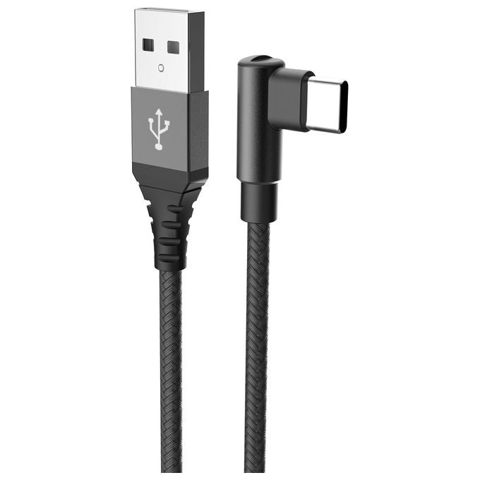 Celly Cavo da Usb-A a Usb-C L-Shape Nero