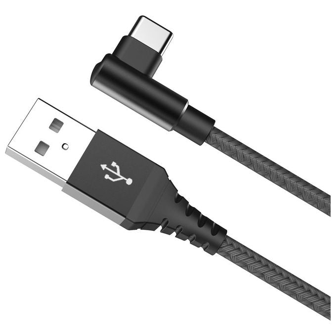 Celly Cavo da Usb-A a Usb-C L-Shape Nero