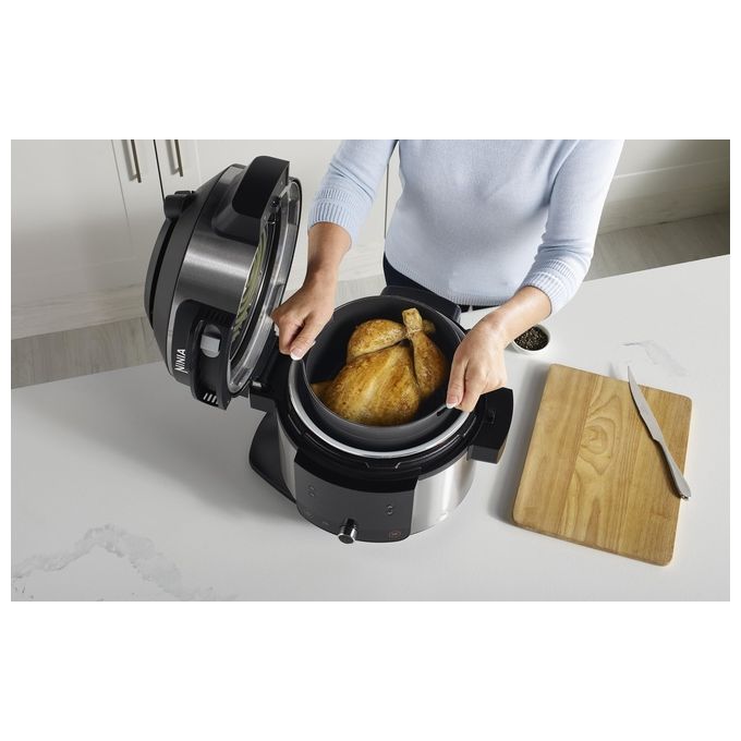 Ninja OL550EU Foodi SmartLid Multicooker 11 in 1 6 L 1460 W Pentola a Pressione e Friggitrice ad Aria colore Nero Acciaio Inox
