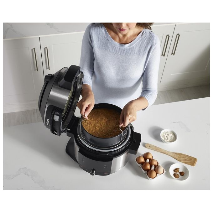 Ninja OL550EU Foodi SmartLid Multicooker 11 in 1 6 L 1460 W Pentola a Pressione e Friggitrice ad Aria colore Nero Acciaio Inox