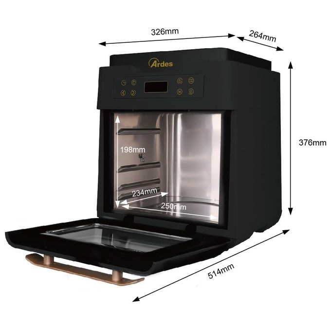 Ardes AR1K3000 Eldorada XXL Friggitrice ad aria 12 L 1700 W 7 programmi Touch colore Nero