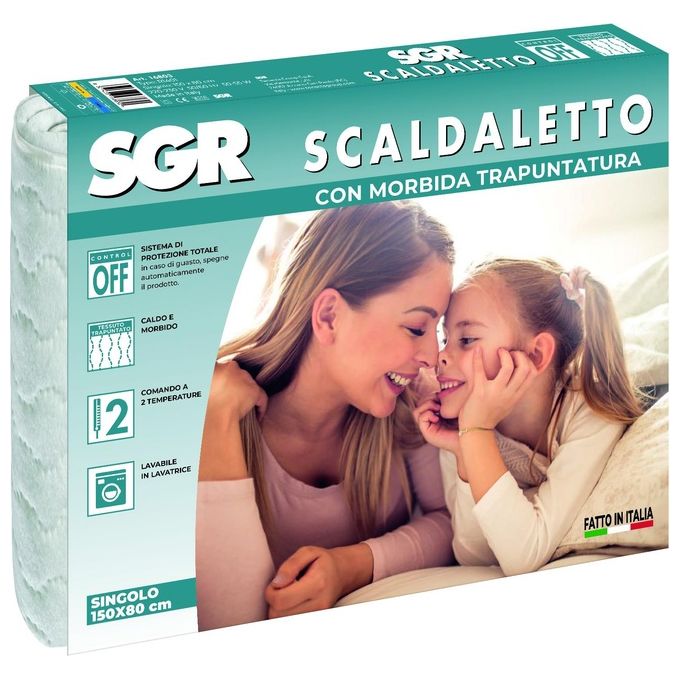 Imetec 16803 Scaldasonno Singolo 55 W 150x80 cm 2 Zone Temperatura Lavabile in Lavatrice colore Bianco