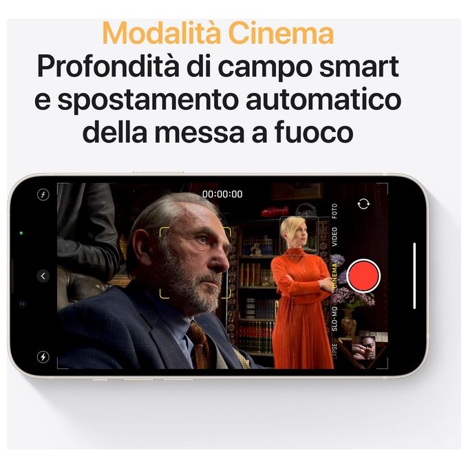 Apple MLQ73QLA iPhone 13 Smartphone 5G 6.1'' OLED 256GB Chip A15 Bionic Doppia Fotocamera 12MP IP68 colore Starlight