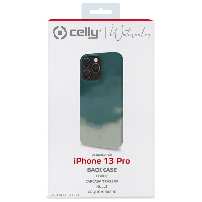 Celly Watercolor Cover per iPhone 13 Pro Verde