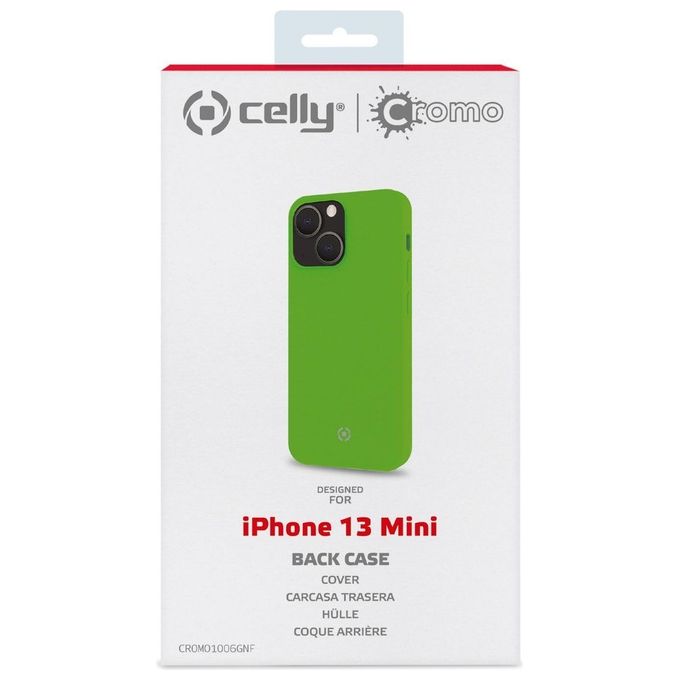 Celly Cromo Fluo Cover per iPhone 13 Mini Verde