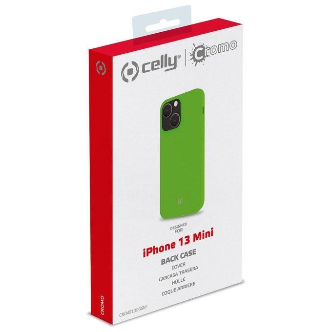 Celly Cromo Fluo Cover per iPhone 13 Mini Verde
