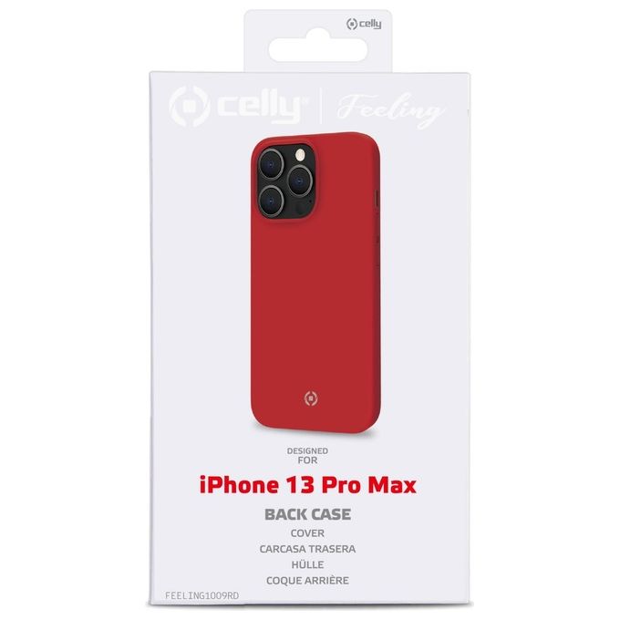 Celly Feeling Cover per iPhone 13 Pro Max Rosso