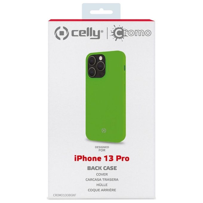 Celly Cromo Fluo Cover per iPhone 13 Pro Verde