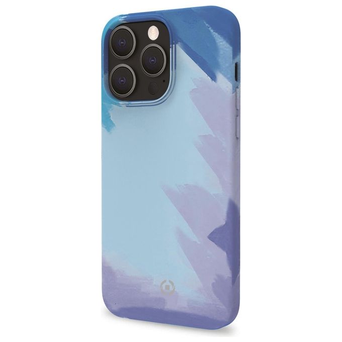 Celly Watercolor Cover per iPhone 13 Pro Blu