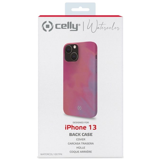Celly Watercolor Cover per iPhone 13 Rosa