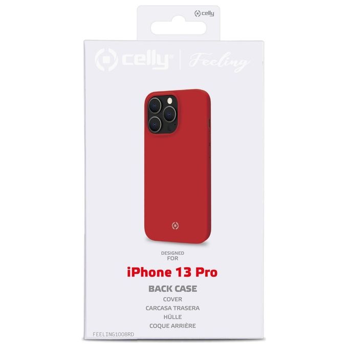 Celly Feeling Cover per iPhone 13 Pro Rosso