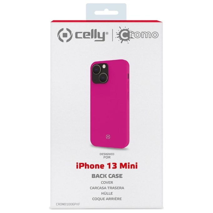 Celly Cromo Fluo Cover per iPhone 13 Mini Rosa