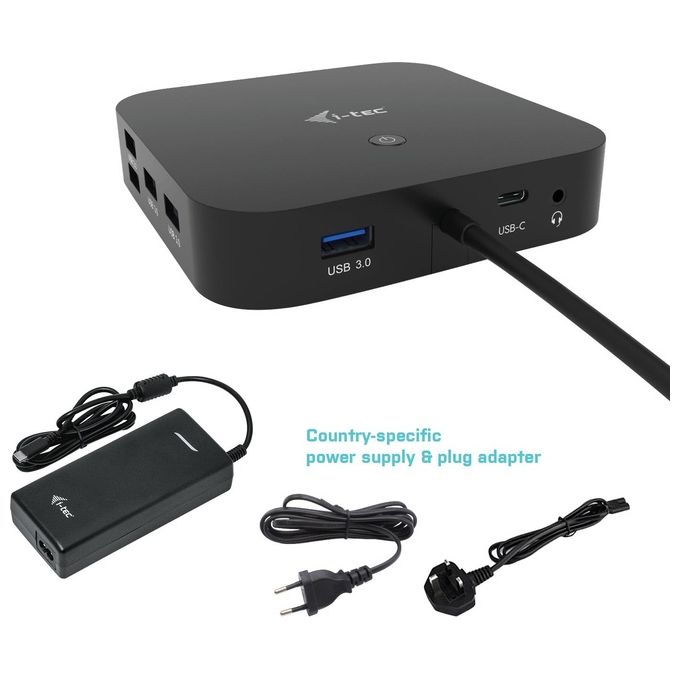 I-tec C31HDMIDPDOCKPD100 Docking Station USB-C HDMI DisplayPort 4K 2 Monitor Power Delivery 100 W Ethernet Gigabit colore Nero