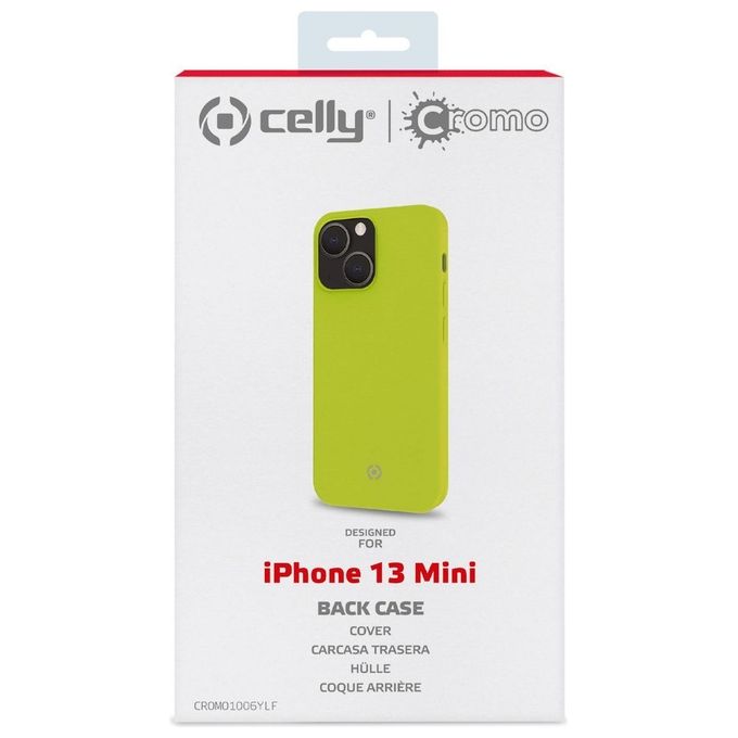 Celly Cromo Fluo Cover per iPhone 13 Mini Giallo
