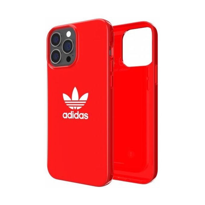 Adidas 47132 Originals Snap Case Cover iPhone 13 Pro Max 6.7'' TPU Bordi Rialzati colore Rosso