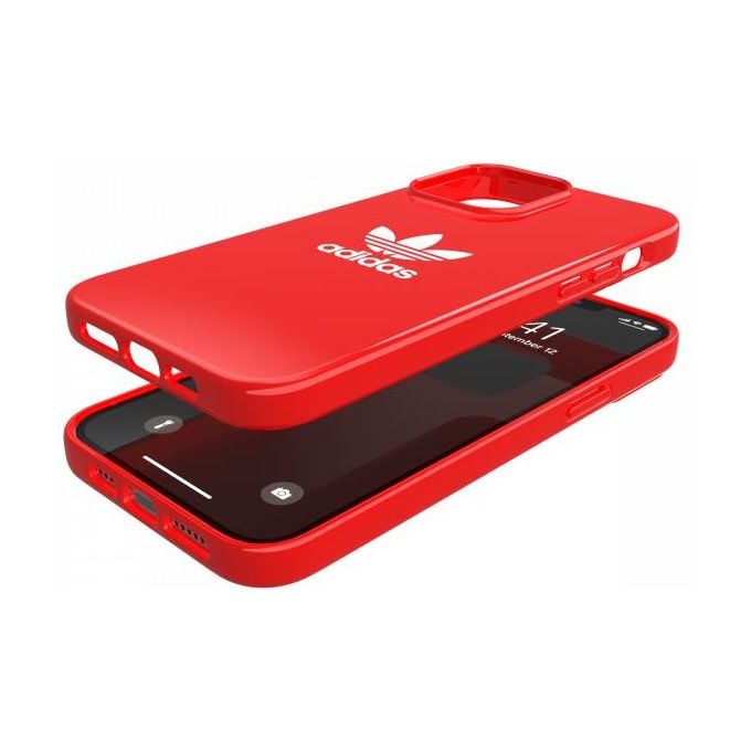 Adidas 47132 Originals Snap Case Cover iPhone 13 Pro Max 6.7'' TPU Bordi Rialzati colore Rosso