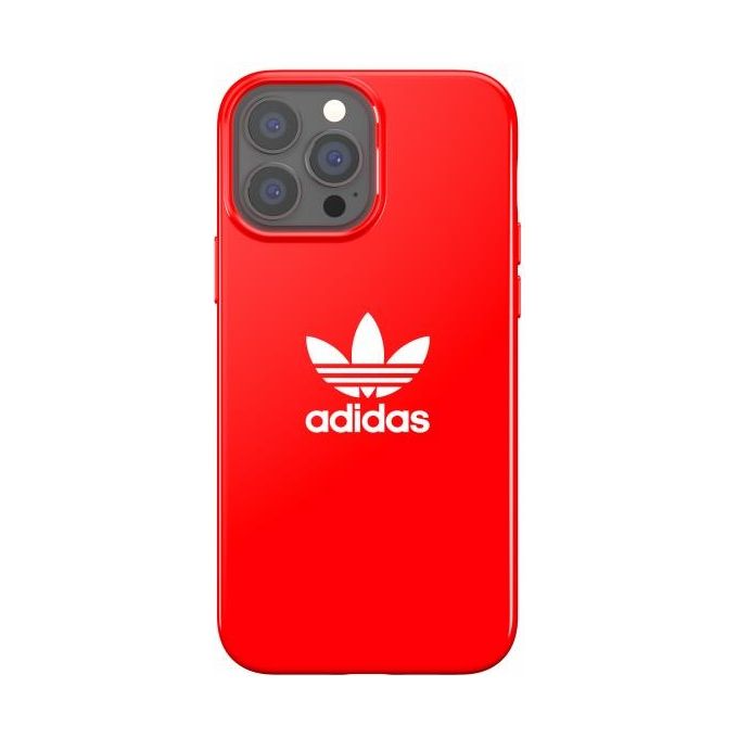 Adidas 47132 Originals Snap Case Cover iPhone 13 Pro Max 6.7'' TPU Bordi Rialzati colore Rosso