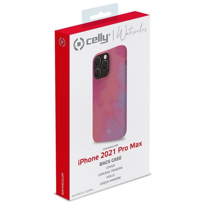 Celly Watercolor Cover per iPhone 13 Pro Max Rosa