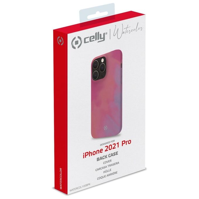 Celly Watercolor per iPhone 13 Pro Rosa