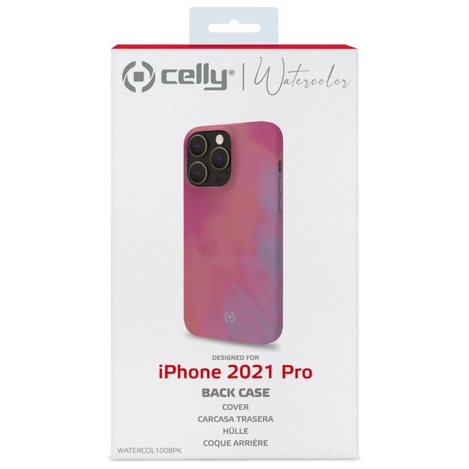 Celly Watercolor per iPhone 13 Pro Rosa