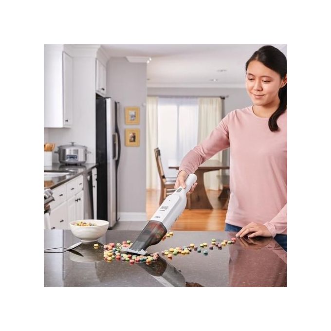 BLACK+DECKER HLVC315B11 Aspirabriciole Portatile Ciclonico Senza Sacchetto 0,2 L Batteria 12V Ioni di Litio colore Bianco