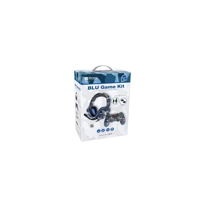Xtreme 90432 Blue Game Kit Gamepad Wireless con Bluetooth per PlayStation 4 Cavo 2,5 m colore Blu