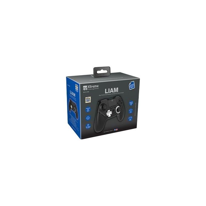 Xtreme 90438 Liam Controller Wireless Bluetooth per PS4 Touchpad Doppia Vibrazione Tasti Programmabili Jack 3.5 mm colore Nero
