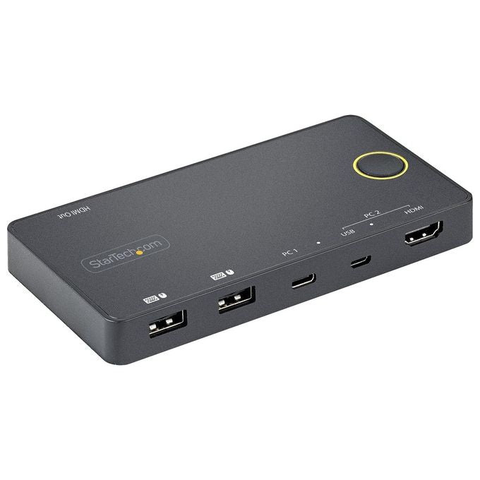 StarTech.com SV221HUC4K Switch KVM ibrido 2 porte USB-A HDMI e USB-C HDMI 2.0 4K 60Hz compatibile Thunderbolt 3 colore Nero