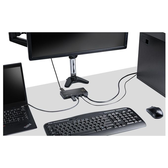 StarTech.com SV221HUC4K Switch KVM ibrido 2 porte USB-A HDMI e USB-C HDMI 2.0 4K 60Hz compatibile Thunderbolt 3 colore Nero