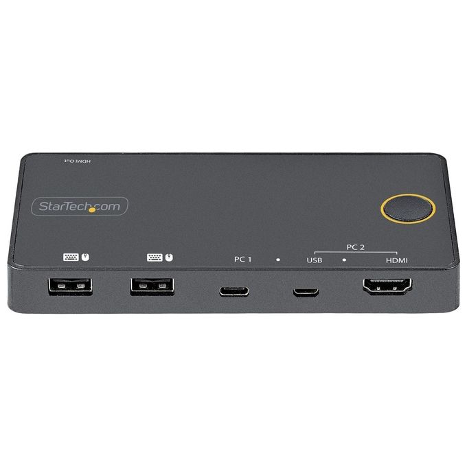 StarTech.com SV221HUC4K Switch KVM ibrido 2 porte USB-A HDMI e USB-C HDMI 2.0 4K 60Hz compatibile Thunderbolt 3 colore Nero
