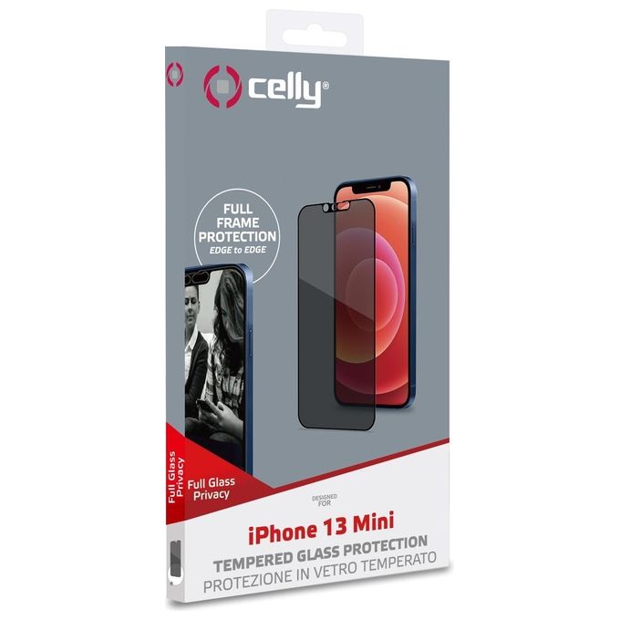 Celly Privacy Full Glass per iPhone 13 Mini Nero