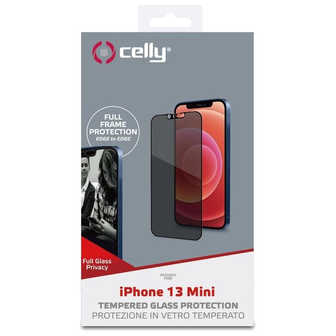 Celly Privacy Full Glass per iPhone 13 Mini Nero