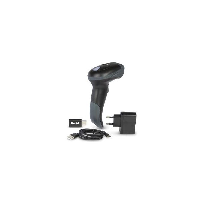 Hamlet HBCS-2D110W Barcode Scanner Industriale 2D Wireless 2,4 GHz Bluetooth USB-C CMOS Portatile colore Nero