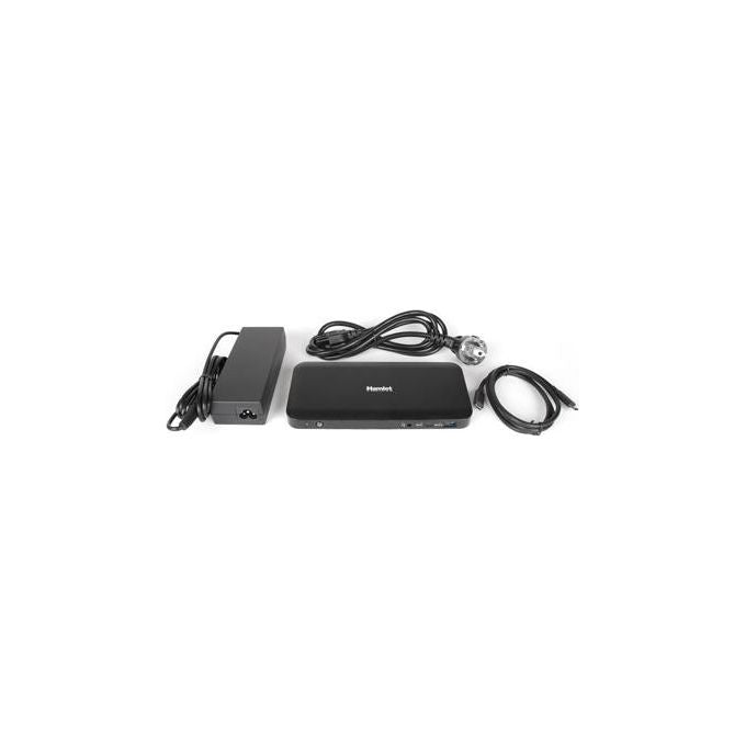 Hamlet HDOCKS600C Docking Station USB-C 3 Monitor 4K 85W Power Delivery 2 DisplayPort HDMI LAN Gigabit 4 USB colore Nero