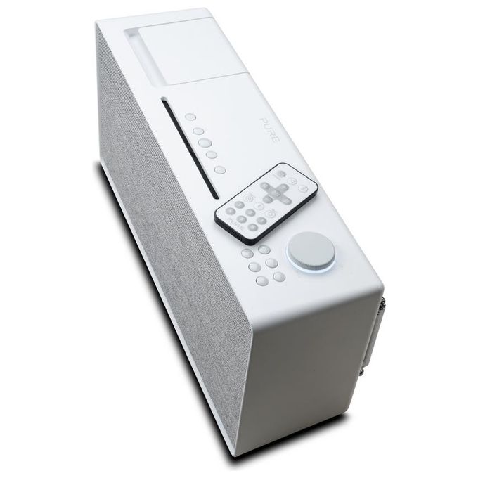 Pure EVOKE-HOME-WHT Evoke Home Sistema Musicale All in One 100 W DAB+ FM Internet Radio CD Bluetooth Spotify Connect colore Bianco Cotone