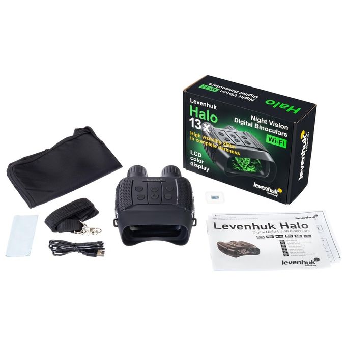 Levenhuk 77663 Halo 13x Binoculare Visore Notturno Digitale 13x Zoom Digitale 1x 4x IP54 Illuminatore IR 850nm colore Nero