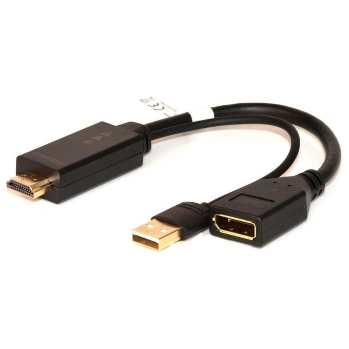 Link LKADAT202 Adattatore Video Attivo HDMI Maschio DisplayPort 1.2 Femmina con USB 4K 4096x2160 colore Nero
